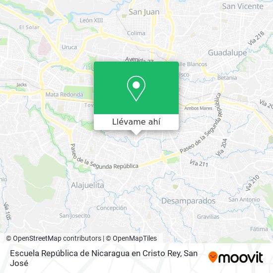 Mapa de Escuela República de Nicaragua en Cristo Rey