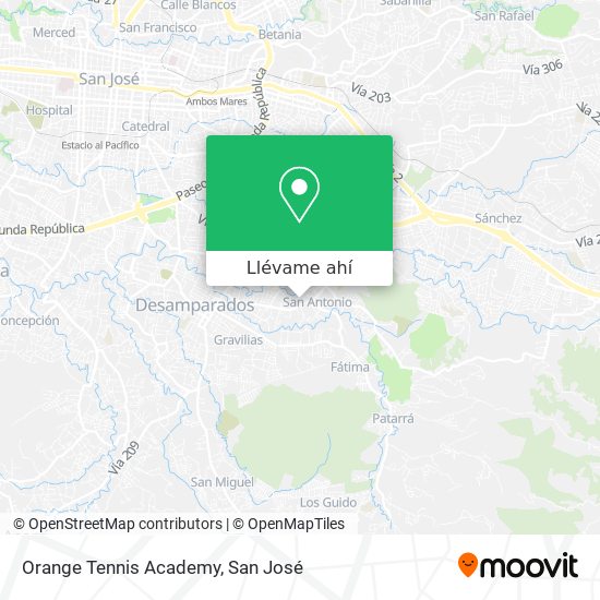 Mapa de Orange Tennis Academy