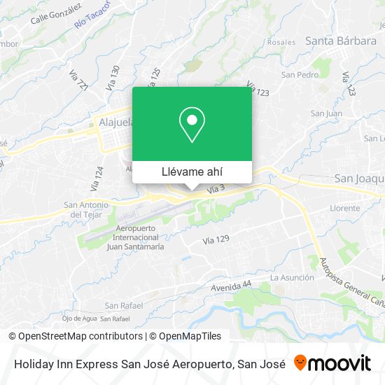 Mapa de Holiday Inn Express San José Aeropuerto