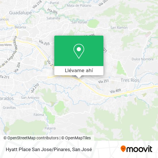 Mapa de Hyatt Place San Jose/Pinares