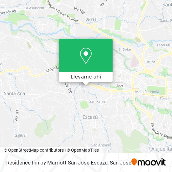 Mapa de Residence Inn by Marriott San Jose Escazu