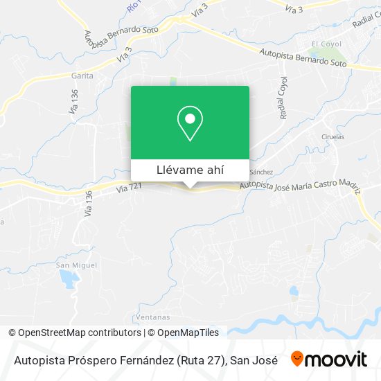 Mapa de Autopista Próspero Fernández (Ruta 27)