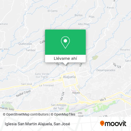 Mapa de Iglesia San Martin Alajuela