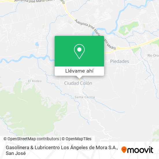 Mapa de Gasolinera & Lubricentro Los Ángeles de Mora S.A.