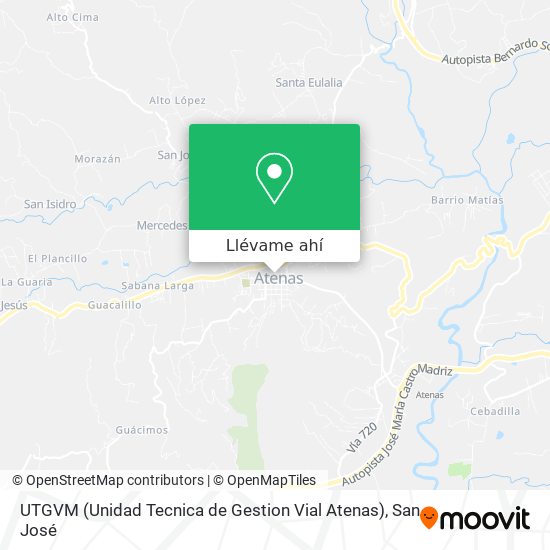 Mapa de UTGVM (Unidad Tecnica de Gestion Vial Atenas)