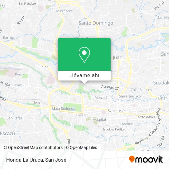 Mapa de Honda La Uruca