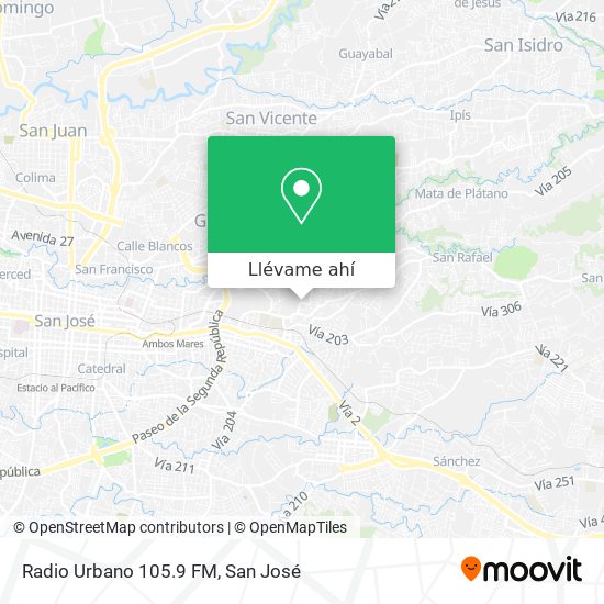 Mapa de Radio Urbano 105.9 FM