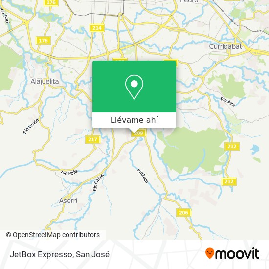 Mapa de JetBox Expresso