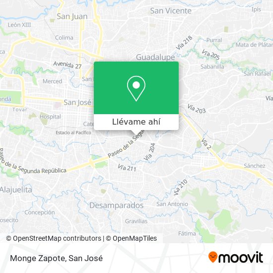 Mapa de Monge Zapote