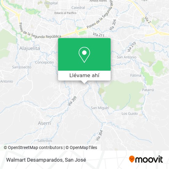 Mapa de Walmart Desamparados