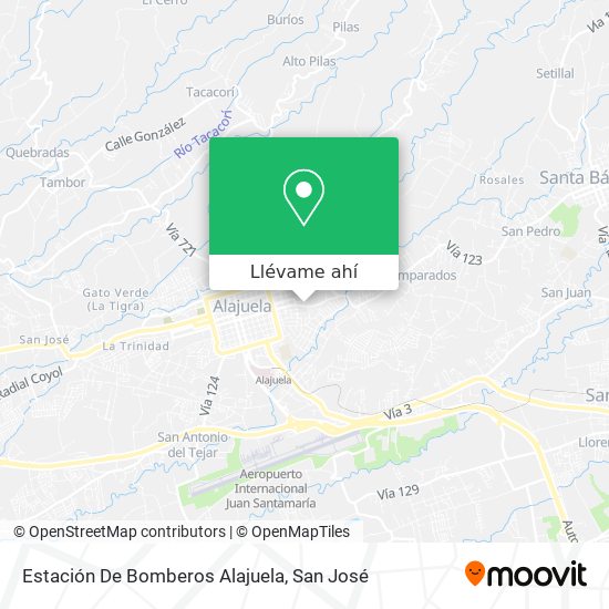 Mapa de Estación De Bomberos Alajuela