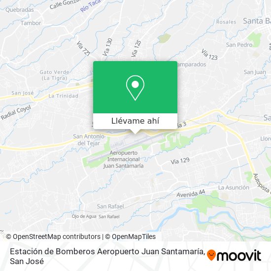 Mapa de Estación de Bomberos Aeropuerto Juan Santamaría