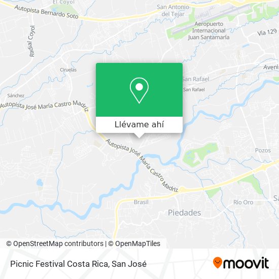 Mapa de Picnic Festival Costa Rica