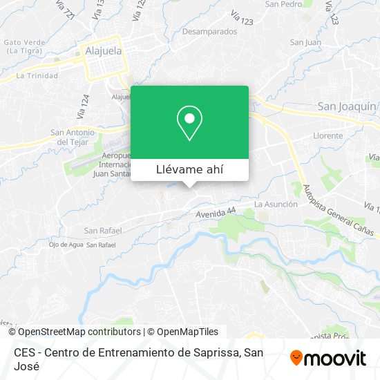 Mapa de CES - Centro de Entrenamiento de Saprissa