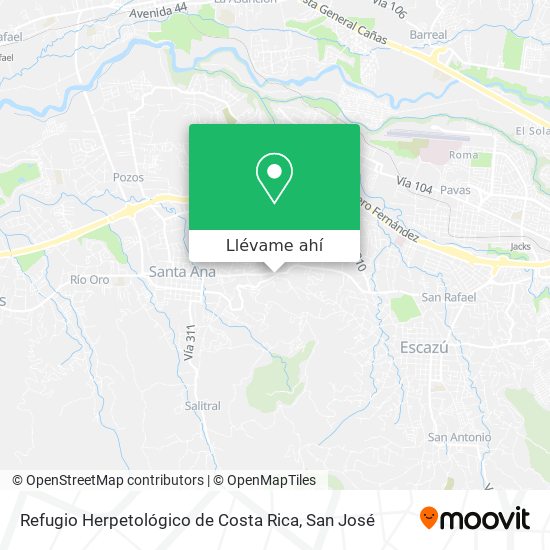 Mapa de Refugio Herpetológico de Costa Rica
