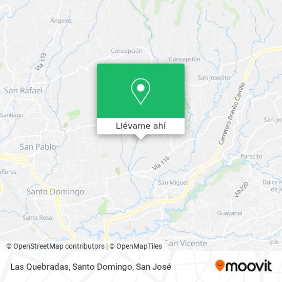 Mapa de Las Quebradas, Santo Domingo