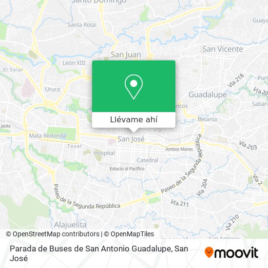 Mapa de Parada de Buses de San Antonio Guadalupe