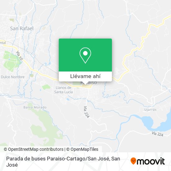 Mapa de Parada de buses Paraíso-Cartago / San José