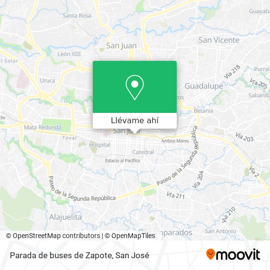 Mapa de Parada de buses de Zapote