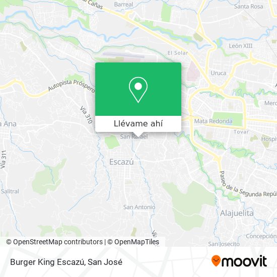 Mapa de Burger King Escazú