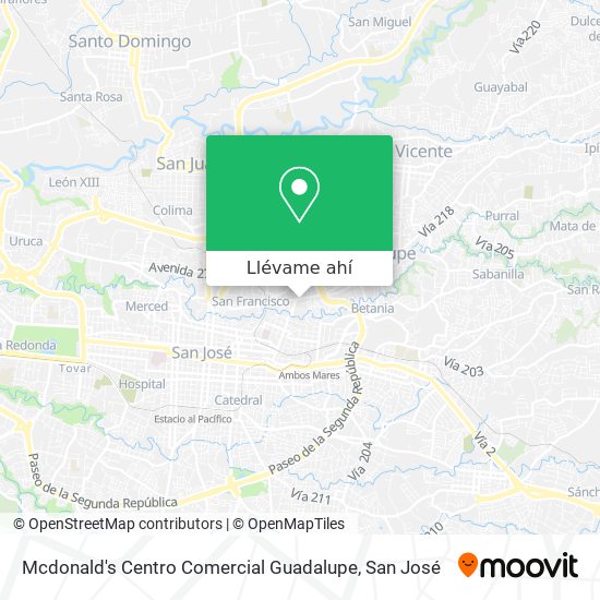 Mapa de Mcdonald's Centro Comercial Guadalupe