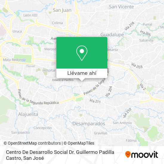 Mapa de Centro De Desarrollo Social  Dr. Guillermo Padilla Castro