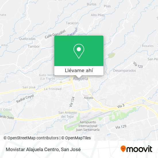 Mapa de Movistar Alajuela Centro