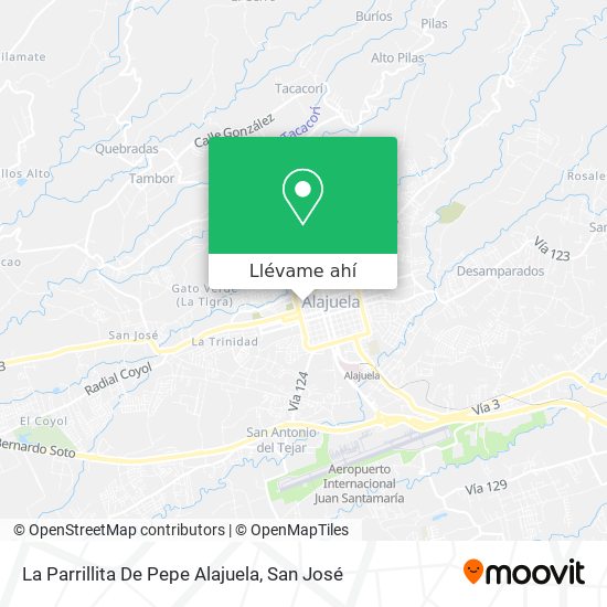 Mapa de La Parrillita De Pepe Alajuela