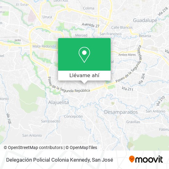 Mapa de Delegación Policial Colonia Kennedy