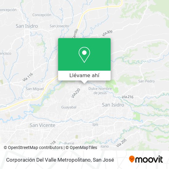 Mapa de Corporación Del Valle Metropolitano