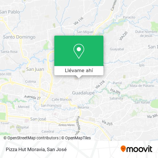 Mapa de Pizza Hut Moravia