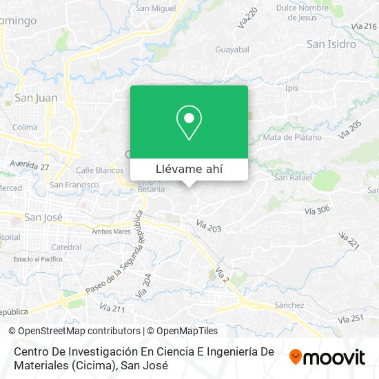 Mapa de Centro De Investigación En Ciencia E Ingeniería De Materiales (Cicima)