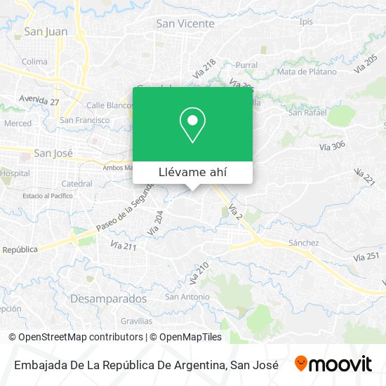 Mapa de Embajada De La República De Argentina
