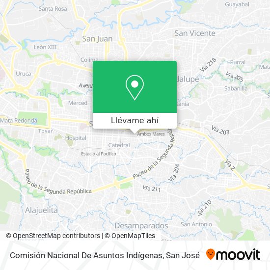 Mapa de Comisión Nacional De Asuntos Indígenas