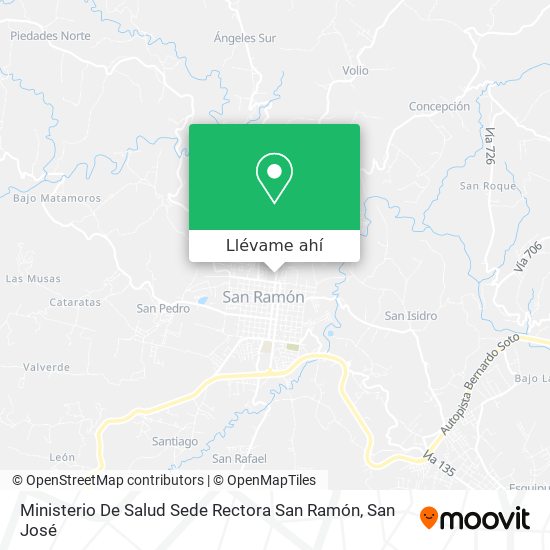 Mapa de Ministerio De Salud Sede Rectora San Ramón