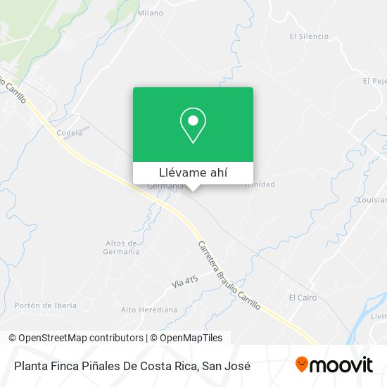 Mapa de Planta Finca Piñales De Costa Rica