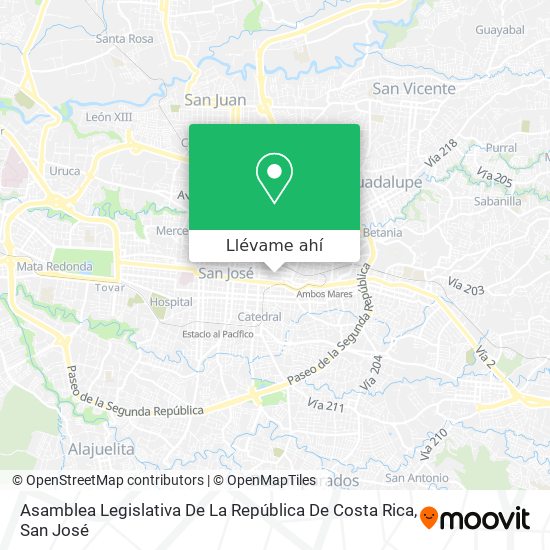 Mapa de Asamblea Legislativa De La República De Costa Rica