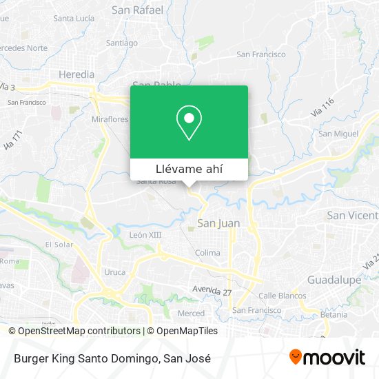 Mapa de Burger King Santo Domingo