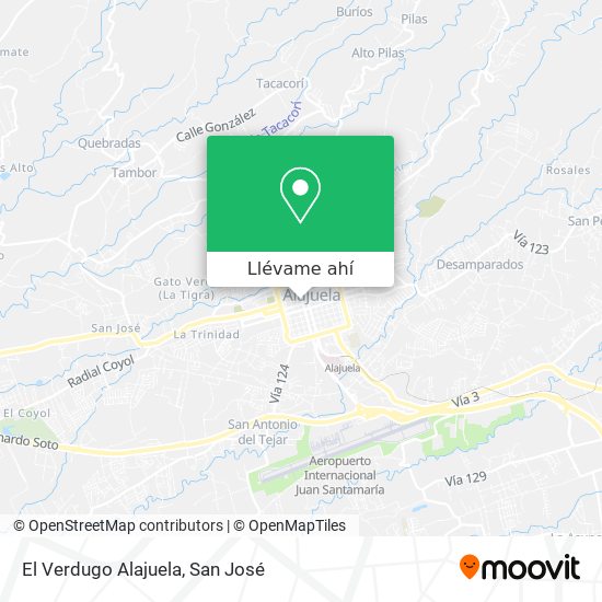 Mapa de El Verdugo Alajuela