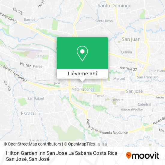 Mapa de Hilton Garden Inn San Jose La Sabana Costa Rica San José