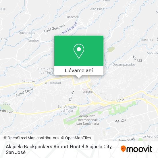 Mapa de Alajuela Backpackers Airport Hostel Alajuela City