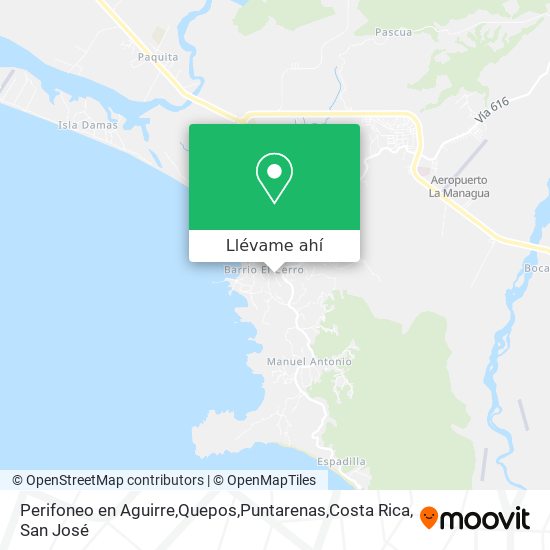 Mapa de Perifoneo en Aguirre,Quepos,Puntarenas,Costa Rica
