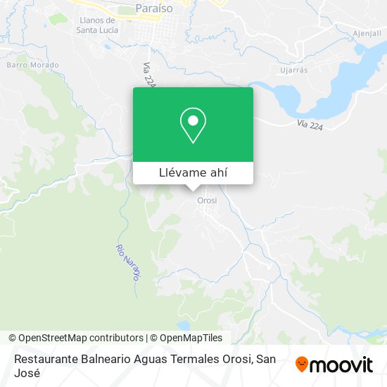 Mapa de Restaurante Balneario Aguas Termales Orosi