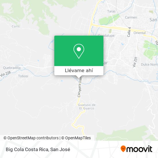 Mapa de Big Cola Costa Rica