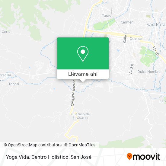 Mapa de Yoga Vida. Centro Holístico