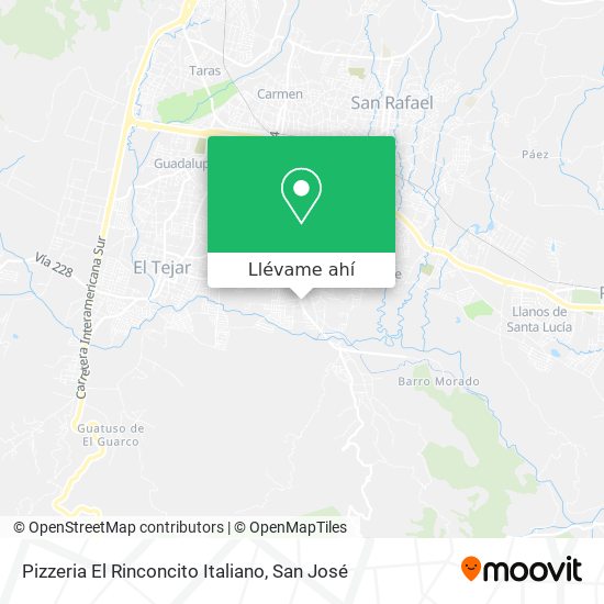 Mapa de Pizzeria El Rinconcito Italiano