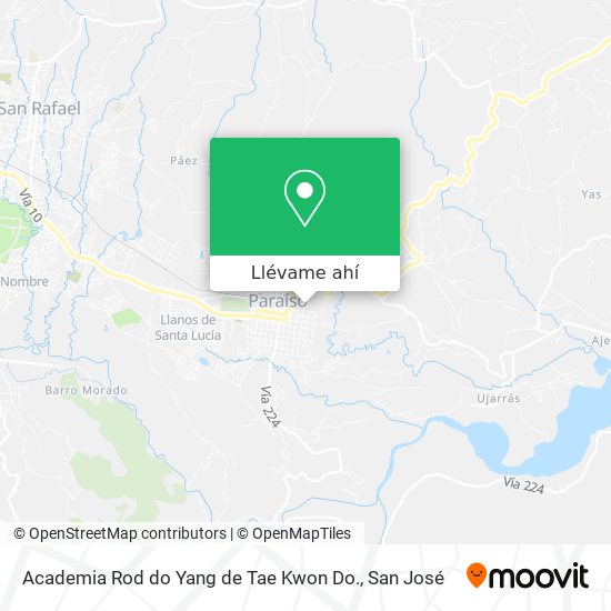 Mapa de Academia Rod do Yang de Tae Kwon Do.