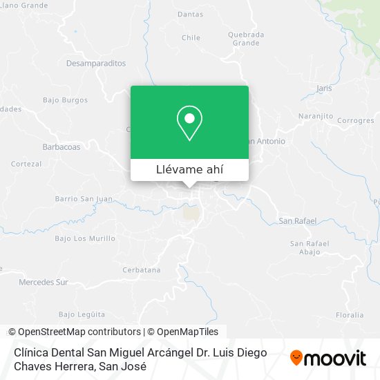 Mapa de Clínica Dental San Miguel Arcángel Dr. Luis Diego Chaves Herrera