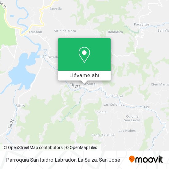 Mapa de Parroquia San Isidro Labrador, La Suiza