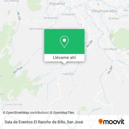 Mapa de Sala de Eventos El Rancho de Billo